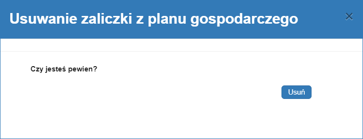 Potwierdzenie usunięcia zaliczki