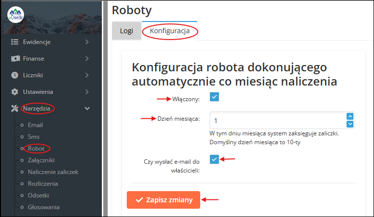 Konfiguracja robota