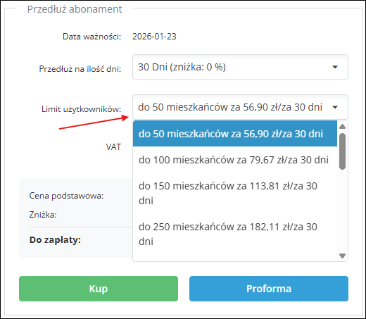 abonament od ilości mieszkańc&oacute;w